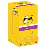 Post-it Super Sticky Notes Ultra Yellow Colour, Pack van 12 Pads, 90 Vellen per Pad, 76 mm x 76 mm - Extra Sticky Notes voor het maken van notities, takenlijsten en herinneringen
