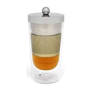 Tea For One Lucca Glas Met Roestvrijstalen Filter En Het Deksel