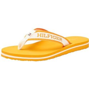 Tommy Hilfiger Dames Hilfiger Webbing Pool Slide Fw0fw07859 Flip Flop, Oranje Rijk Oker, 36 EU