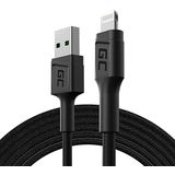 GC PowerStream | 2m Lightning Kabel Nylon Cable Snellaadkabel voor Apple iPhone 13 12 11 SE Pro/Max | iPhone X XR XS Max | iPhone 8 7 Plus | iPhone 6 6S 5 5C 5S Plus | iPad Air/Pro/Mini | iPod