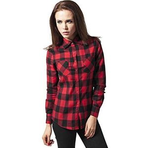 Urban Classics Dames geruit flanellen shirt, meerkleurig (Blk/Red 44), S