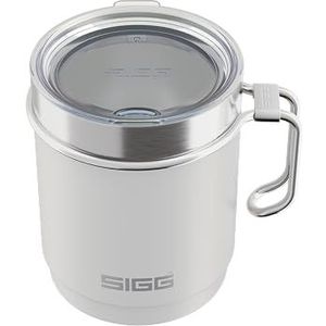 SIGG - Camp thermosbeker Travel Mug Snow White - Met Tritan-deksel en handvat - vaatwasmachinebestendig - BPA-vrij - 18/8 roestvrij staal - Camping & Wandelen - Wit - 0,36L