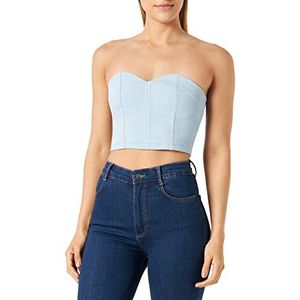 Pinko Primato Bustino Denim Comfort tanktop voor dames, Pj2_Wassen Bleach Down, 42 NL