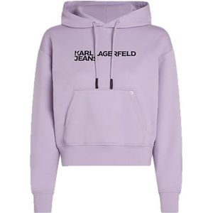 Karl Lagerfeld Jeans, Dames, Essentail Logo Hoddie, Regular Fit, Paars, XL