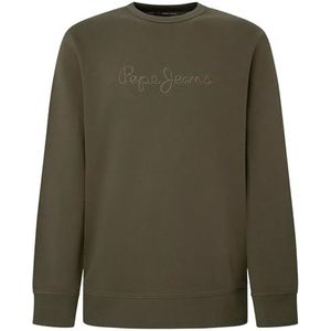 Pepe Jeans Joe Crew Sweatshirt voor heren, Groen (Militair Groen), XL