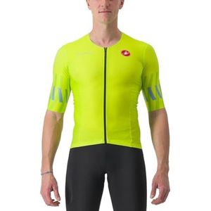 CASTELLI Free Speed 2 RCE Top, fietsshirt voor dames en heren, hoge prestaties, aerodynamica en ademend, Electric Lime/Niagara Blue, XL