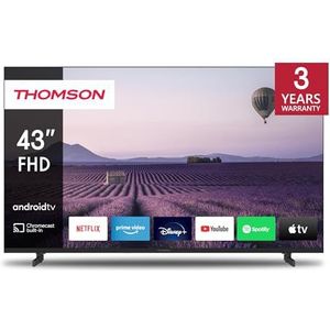 THOMSON 43-inch (109 cm) Full HD Smart Android TV (WLAN, HDR, drievoudige tuner DVB-C/S2/T2, Netflix, Youtube, Prime Video, Disney+) - 43FA2S13-2023