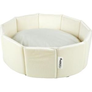 Love Story Ronde mand Corduroy Polyester D38 x H16 cm Crafty ecru