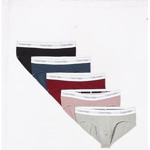 Calvin Klein Heren Hip Slip 5Pk 000NB3990A Hip Brief, Multi (Blk, Gr H, Syrah, Hsphere Bl, S Trp), M, Multi (Blk, Gr H, Syrah, Hsphere Bl, S Trp), M