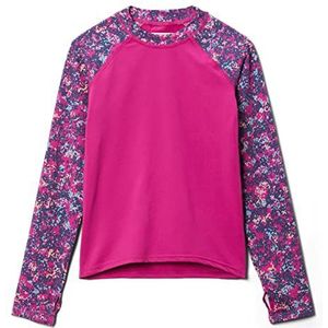 Columbia Unisex Sandy Shores Printed Long Sleeve Sunguard Rash Guard Shirt, Wild Fuchsia, Wild Fuchsia Dotty Disguis, XXS