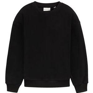 TOM TAILOR Oversized sweatshirt van fleece met borduurwerk voor jongens en kinderen, 36423 - Heavy Black, 152