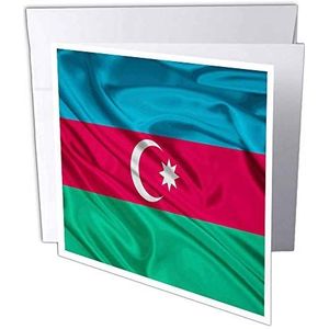 3dRose gc_28222_1 wenskaart, motief vlag Azerbeidsjan, 15,2 x 15,2 cm, 6 stuks
