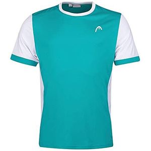 HEAD Davies T-shirt voor heren, turquoise/wit, M (One Size)