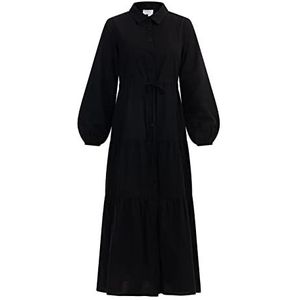 caspio Maxi-jurk voor dames van katoen, zwart, XXL