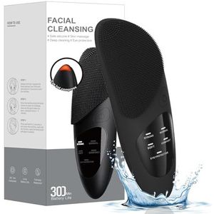 Elektrische gezichtsreinigingsborstel, waterdicht, ultrasone gezichtsreinigingsborstel en gezichtsmassageapparaat met geheugenfunctie, voor dieptereiniging, anti-aging en zachte peeling, oogmassage