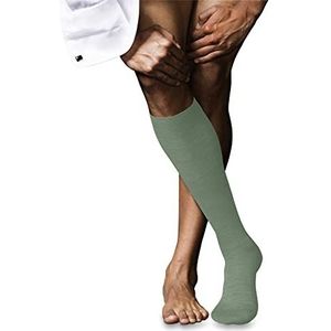 FALKE Heren No. 6 wol versterkte kniesokken met patroon ademend lang effen hoog en warm hoogwaardig pure luxe 1 paar sokken, groen (Sage 7538), 39-40