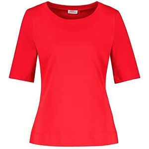 Gerry Weber Dames Basic Shirt GOTS Halve Arm T-Shirt 1/2 Arm Halve Mouwen Shirt Effen, chilli, 46