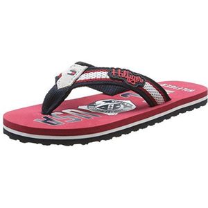 Tommy Hilfiger Flipper 8D, Flip Flop voor jongens, Multicolour Midnight Tango Rood, 35.5 EU