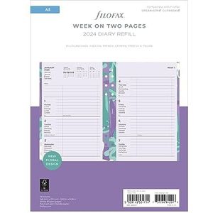 Filofax A5 Illustrated Floral Week op 2 Pagina's 2024 Dagboek Pack