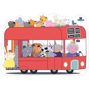 Ravensburger 05530 Peppa Pig Pig London Bus – 24-delige reuzenbodempuzzel – voor kinderen vanaf 3 jaar, eenpersoonsbed, verschillend, 49,7 x 69,9 x 0,2 cm