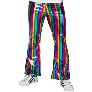 Boland 44744 - broek regenboog, stretchbroek in metallic look, strepen, kostuum, carnaval, themafeest, CSD, Pride-Festival