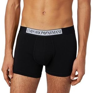 Emporio Armani Heren Logo Label Boxer Shorts, zwart, S