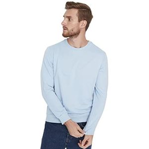Trendyol Mannelijke Basic Basic Basic Crew hals Gebreide Sweatshirts, Blauw, M