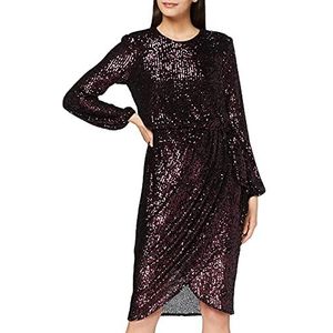 Gina Bacconi Cocktailjurk met pailletten voor dames, Wijn, 48