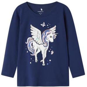 Name It - NMFNINNA LS TOP BOX - Shirt met Lange Mouwen - Blueprint - Relaxed Fit - 100% Katoen