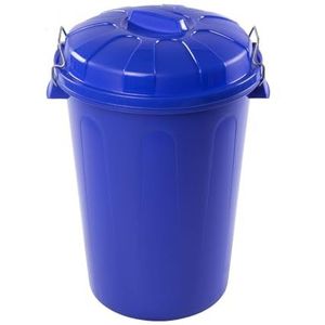 DRW Vuilnisbak voor de gemeenschap, blauw, handgrepen met deksel, 100 liter, 54 x 50 x 76 cm