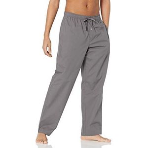 Amazon Essentials Men's Geweven pyjamabroek met rechte pasvorm, Grijs, XS