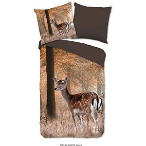 Dekbedovertrek voor eenpersoonsbed, 135 x 200 cm, nr:2362, bruin