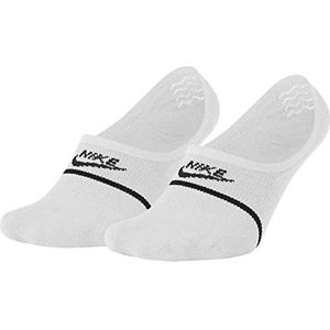 Nike U SNKR SOX ESNTL NO SHOW 2P sokken, wit/zwart, 41-43 EU
