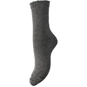 PIECES Dames Pcsebby Glitter Long Socks Noos Bc, asphalt, One size
