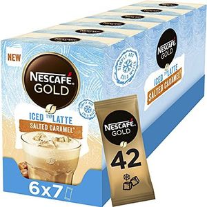 Nescafé Gold Ice Salted Caramel oploskoffie - 6 doosjes à 7 zakjes