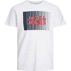 Jack & Jones Junior Jongens JJECORP Logo Tee Play SS O-Hals NOOS JNR T-shirt, wit, 128, wit, 128 cm