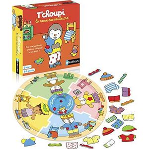 Nathan - Het wiel van de kleuren – coöperatief spel – verkleed T'choupi en zijn vrienden – om te spelen met familie of vrienden – speelt voor 2 tot 4 spelers – voor kinderen vanaf 3 jaar