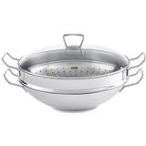 Fissler - Kunming - Wok - Staal - 35 cm - Glazen Deksel