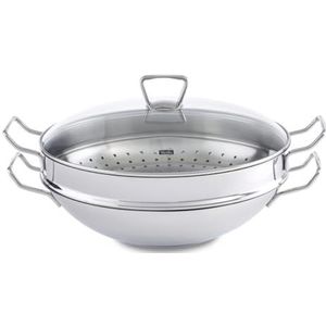 Fissler - Kunming - Wok - Staal - 35 cm - Glazen Deksel