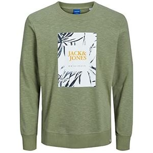 Jack & Jones Junior Jorcrayon Sweat Crew Neck Jnr Sweatshirt voor jongens, oil green, 128 cm