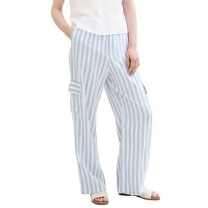 TOM TAILOR Denim Palazzo broek voor dames, 35329 - Mid Blue White Stripe, L