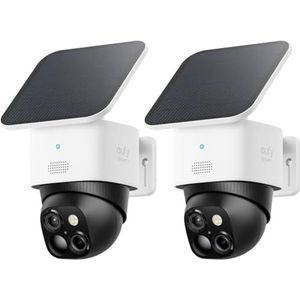 eufy Security SoloCam 2pack, Überwachungskamera aussen solar, 360°-Überwachung, Keine Toten Winkel, Überwachungskamera aussen mit 2,4-GHz-WLAN, Gebührenfreie Nutzung, HomeBase 3 kompatibel