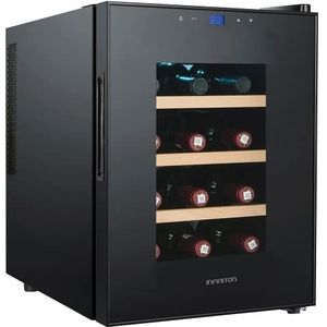 Infiniton Vinoteca WCL-12L (G, capaciteit tot 12 flessen, 3 houten vloeren, led-display, glazen deur, wijnkoelkast)