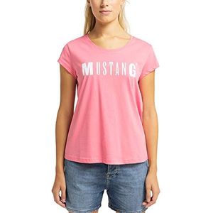 MUSTANG T-shirt met logo voor dames, Tea Rose 8142, XS