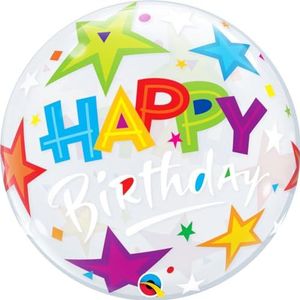 Folat - Happy Birthday Stars Bubbles Ballon 56cm