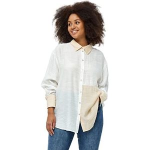 Peppercorn Lene shirt met lange mouwen Curve | Witte dames tops | Lente shirt Dames | Maat 22