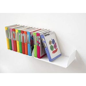 TEEbooks Boekenplank - Set van 2 planken - Staal - Wit - 45 x15 x 25 cm - Voor grootformaat boeken, strips, kunstboeken