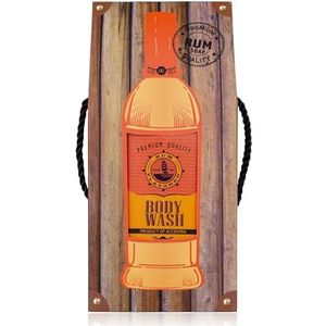 Accentra Douchegel RUM FLAVOR in fles incl. geschenkdoos in rum-look, 400ml, geur: Rum - navulbaar, oranje