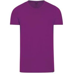 Trigema Heren slim fit T-shirt katoen/elastaan 602201, effen kleur, mt. X-Small, violet (braam 099)