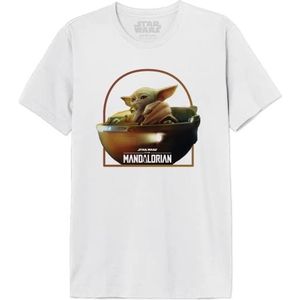 Star Wars Mandalorian - Grogu Archer Warrior MESWMANTS191 T-shirt voor heren, wit, maat XXL, Wit, XXL